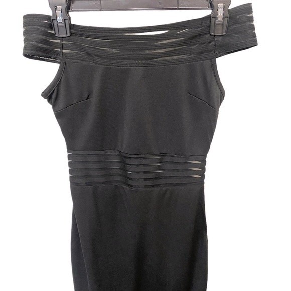 Unbranded Women’s Off Shoulder Sheer Black Dress - Picture 3 of 7